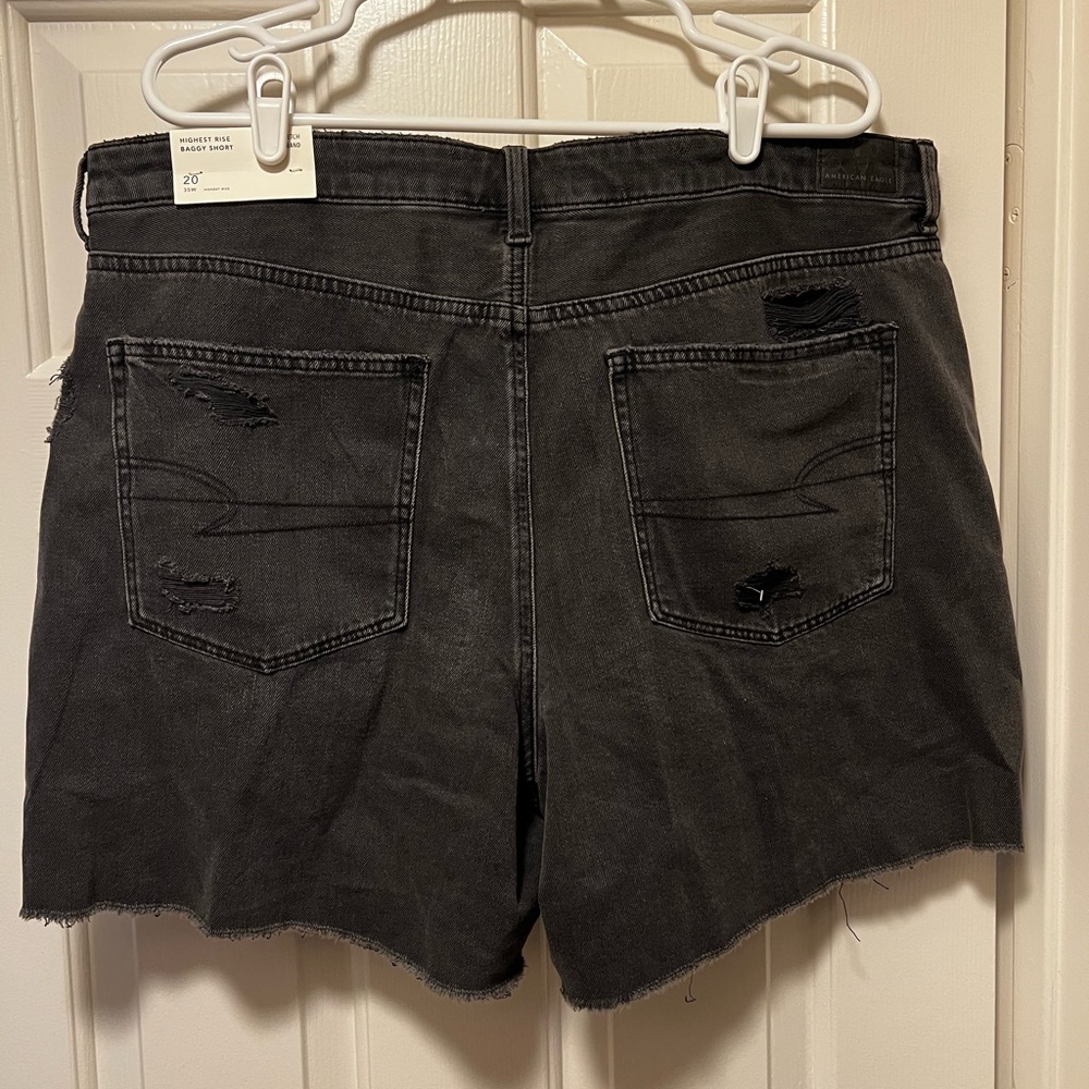 American Eagle Outfitters Black Highest Rise Baggy Short - Size 20